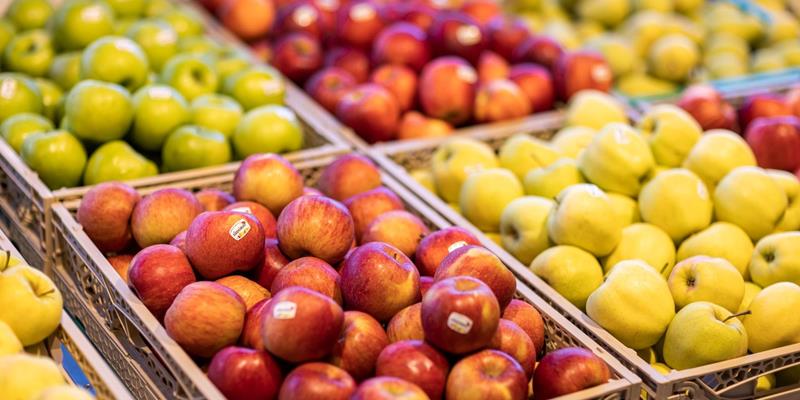 Frische Südtiroler Äpfel bei der Obstgenossenschaft Laurin in Bozen